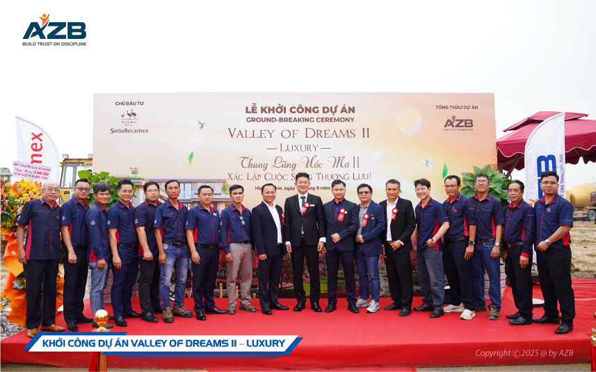 AZB KHỞI CÔNG DỰ ÁN VALLEY OF DREAMS II – LUXURY: KIẾN TẠO BIỂU TƯỢNG SỐNG ĐẲNG CẤP TẠI ECOLAKES