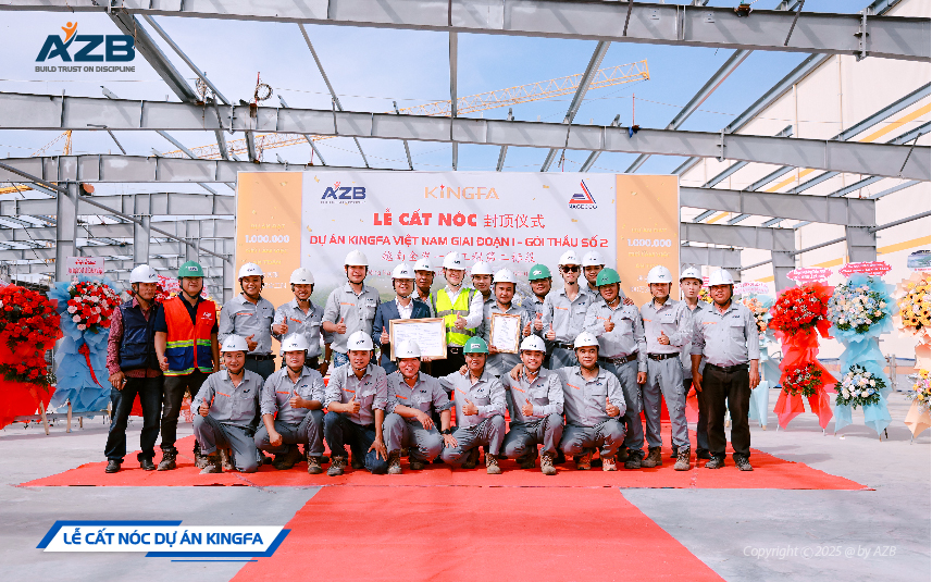 AZB CẤT NÓC DỰ ÁN KINGFA – DẤU MỐC 1.000.000 GIỜ AN TOÀN TRONG DỰ ÁN FDI CÔNG NGHỆ CAO TẠI ĐỒNG NAI