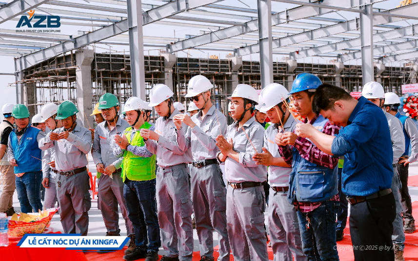 AZB CẤT NÓC DỰ ÁN KINGFA – DẤU MỐC 1.000.000 GIỜ AN TOÀN TRONG DỰ ÁN FDI CÔNG NGHỆ CAO TẠI ĐỒNG NAI
